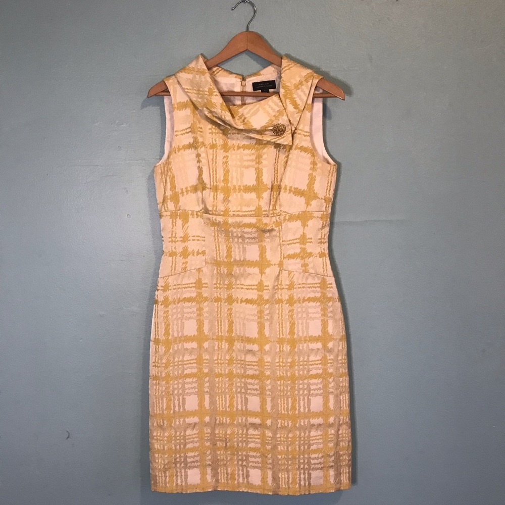 Tahari by Arthur S. Levine dress yellow gold